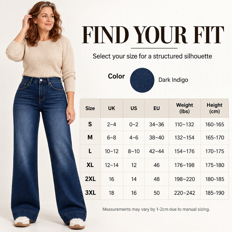 💖Black Friday Mega Deal – 50% off!💖 👖 Women's High Waist Thermal Wide-Leg Jeans☁️