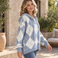 💖Black Friday Mega Deal – 50% off!💖☁️ Women's Casual Argyle Hooded Sweater