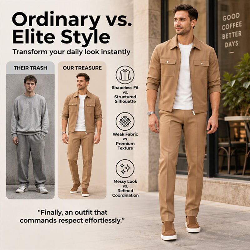 💖Black Friday Mega Deal – 50% off!💖 Men's Casual Stylish Jacket and Pants Set