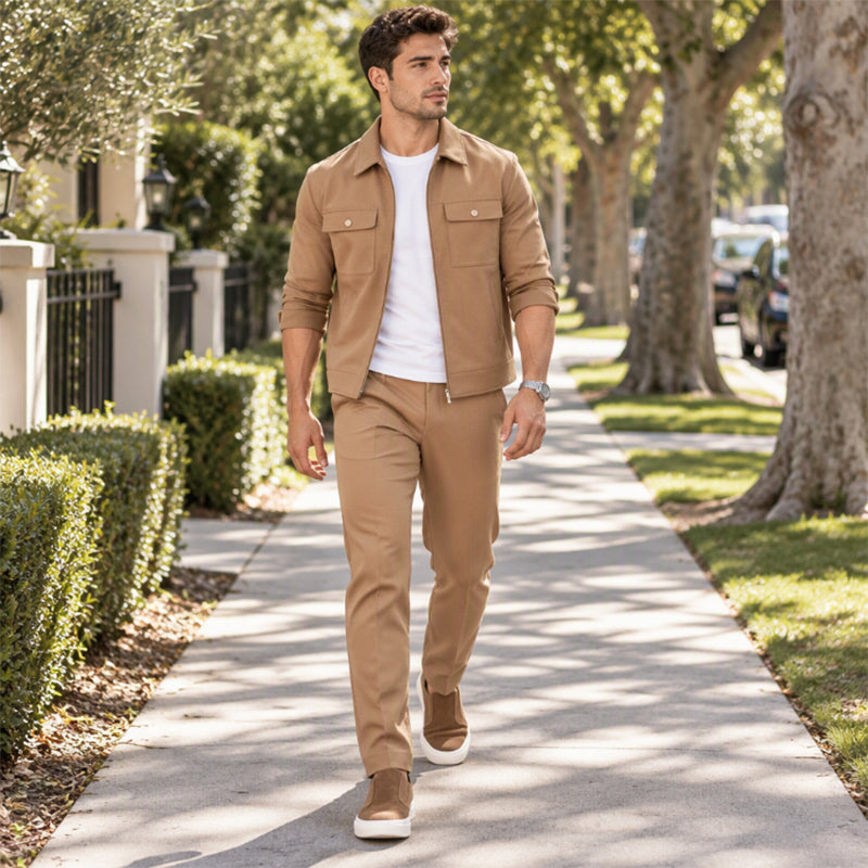 💖Black Friday Mega Deal – 50% off!💖 Men's Casual Stylish Jacket and Pants Set