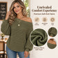 💖Black Friday Mega Deal – 50% off!💖 Women's Casual Off Shoulder Ribbed Knit Top