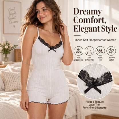 🖤Black Friday Sale:50% OFF🖤 🔥🦋 Women's Butterfly Back Lace Romper – Elegant, Flattering & Comfortable Nightwear
