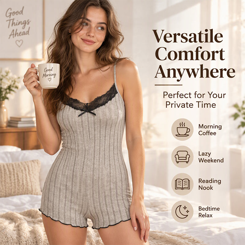 🖤Black Friday Sale:50% OFF🖤 🔥🦋 Women's Butterfly Back Lace Romper – Elegant, Flattering & Comfortable Nightwear