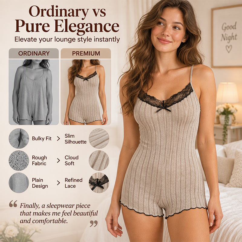 🖤Black Friday Sale:50% OFF🖤 🔥🦋 Women's Butterfly Back Lace Romper – Elegant, Flattering & Comfortable Nightwear