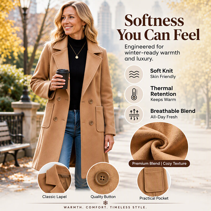 💖Black Friday Mega Deal – 50% off!💖 🍁Women's Double-Breasted Woolen Coat