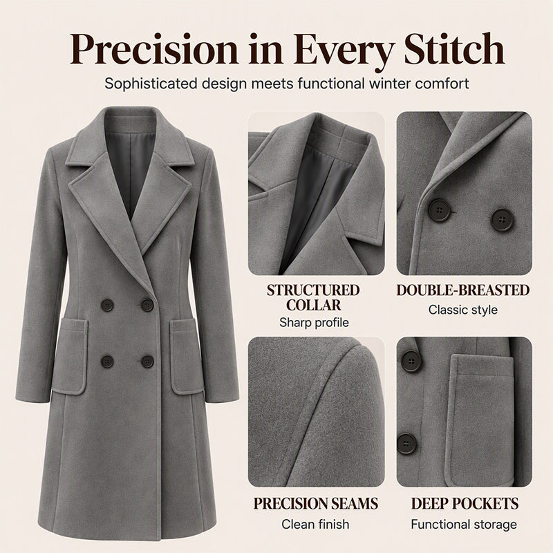 💖Black Friday Mega Deal – 50% off!💖 🍁Women's Double-Breasted Woolen Coat