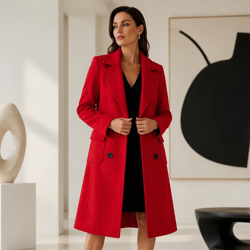 💖Black Friday Mega Deal – 50% off!💖 🍁Women's Double-Breasted Woolen Coat