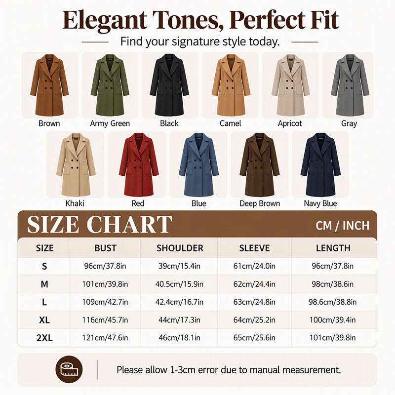 💖Black Friday Mega Deal – 50% off!💖 🍁Women's Double-Breasted Woolen Coat