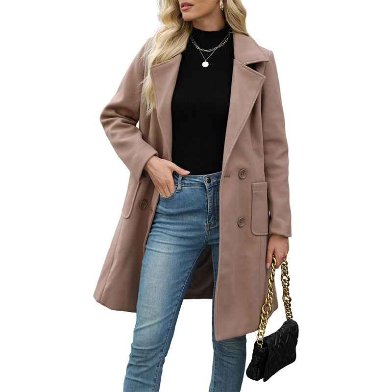 💖Black Friday Mega Deal – 50% off!💖 🍁Women's Double-Breasted Woolen Coat