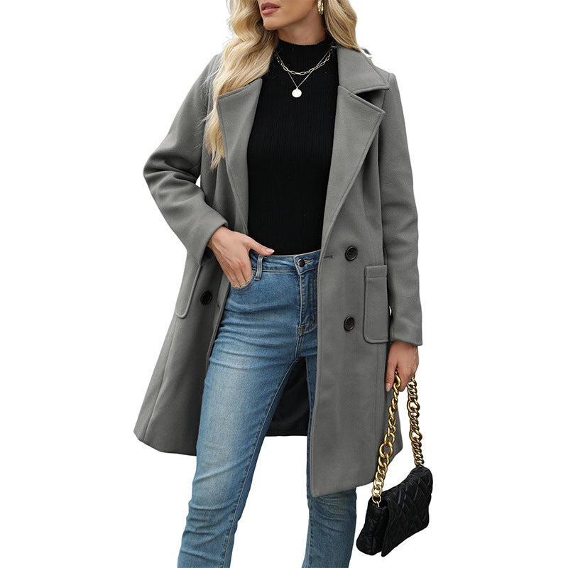 💖Black Friday Mega Deal – 50% off!💖 🍁Women's Double-Breasted Woolen Coat
