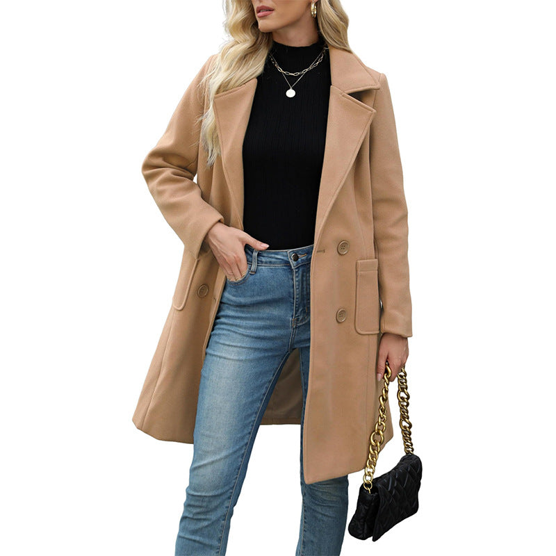 💖Black Friday Mega Deal – 50% off!💖 🍁Women's Double-Breasted Woolen Coat