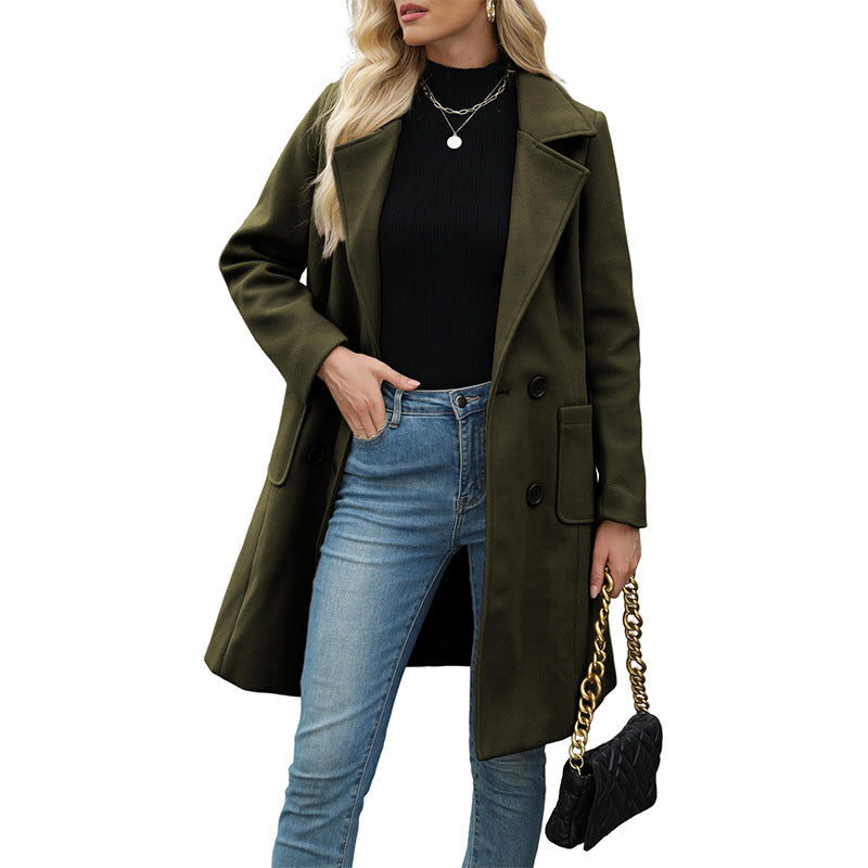 💖Black Friday Mega Deal – 50% off!💖 🍁Women's Double-Breasted Woolen Coat