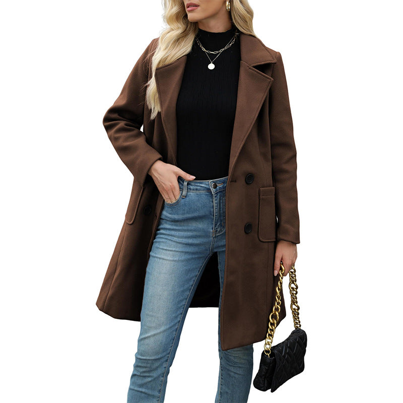 💖Black Friday Mega Deal – 50% off!💖 🍁Women's Double-Breasted Woolen Coat