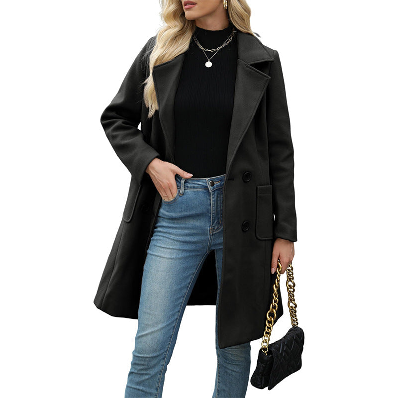 💖Black Friday Mega Deal – 50% off!💖 🍁Women's Double-Breasted Woolen Coat