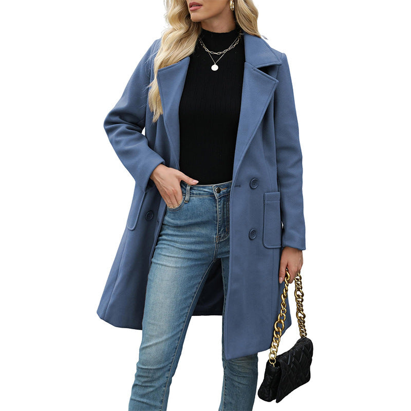 💖Black Friday Mega Deal – 50% off!💖 🍁Women's Double-Breasted Woolen Coat