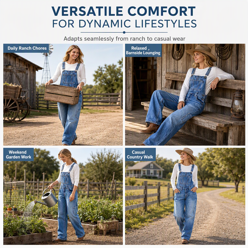 💖Black Friday Mega Deal – 50% off!💖 👖Women's Stretchy Denim Overalls Wide Leg Jumpsuit with Adjustable Straps