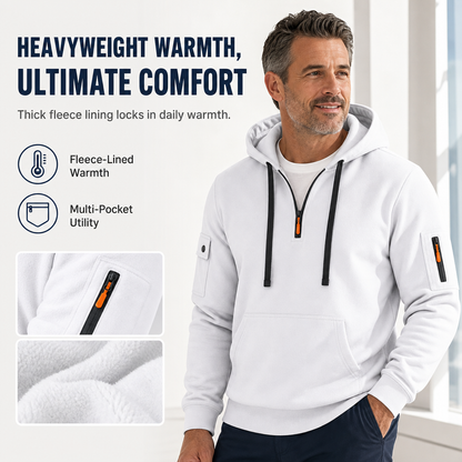 🖤Black Friday Sale:50% OFF🖤 🍂 Men's Heavyweight Fleece Lined Hooded Sweatshirt Loose Fit Casual Workwear