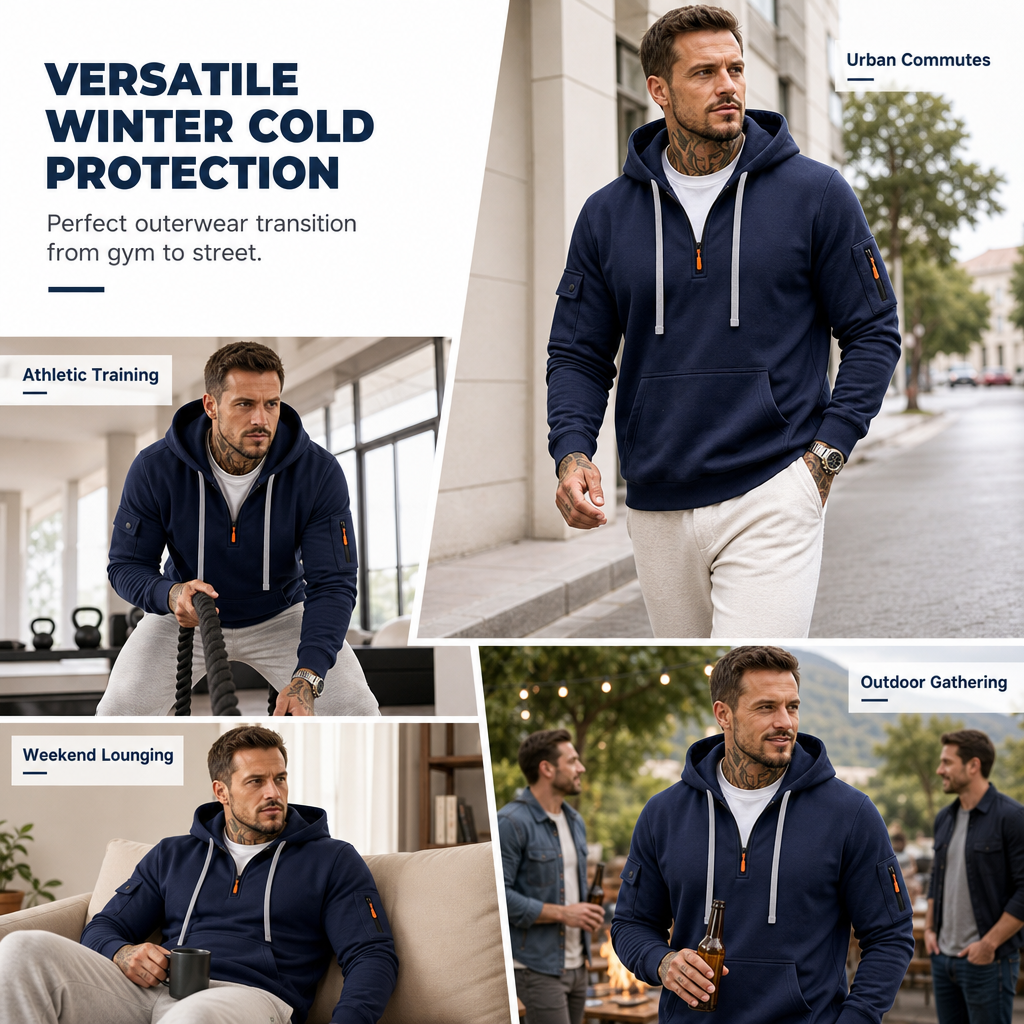 🖤Black Friday Sale:50% OFF🖤 🍂 Men's Heavyweight Fleece Lined Hooded Sweatshirt Loose Fit Casual Workwear