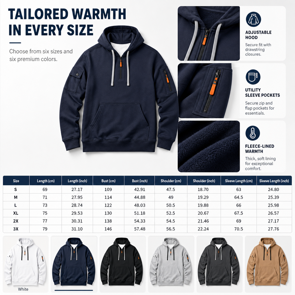 🖤Black Friday Sale:50% OFF🖤 🍂 Men's Heavyweight Fleece Lined Hooded Sweatshirt Loose Fit Casual Workwear