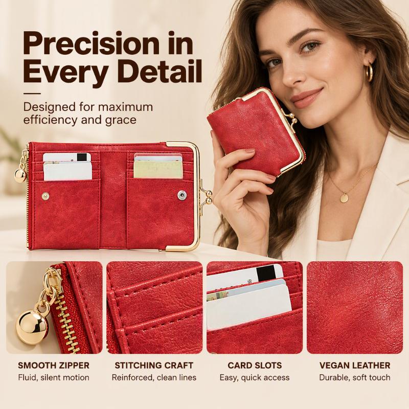 💖Black Friday Mega Deal – 50% off!💖 👛Vintage Kiss-Lock Wallet with Multi Card Holders