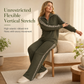 ✨Women's Ribbed Knit Two-Piece Loungewear Set with Quarter-Zip Pullover and Wide-Leg Pants Featuring Leopard Print Accent Panels🐆