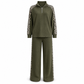 ✨Women's Ribbed Knit Two-Piece Loungewear Set with Quarter-Zip Pullover and Wide-Leg Pants Featuring Leopard Print Accent Panels🐆