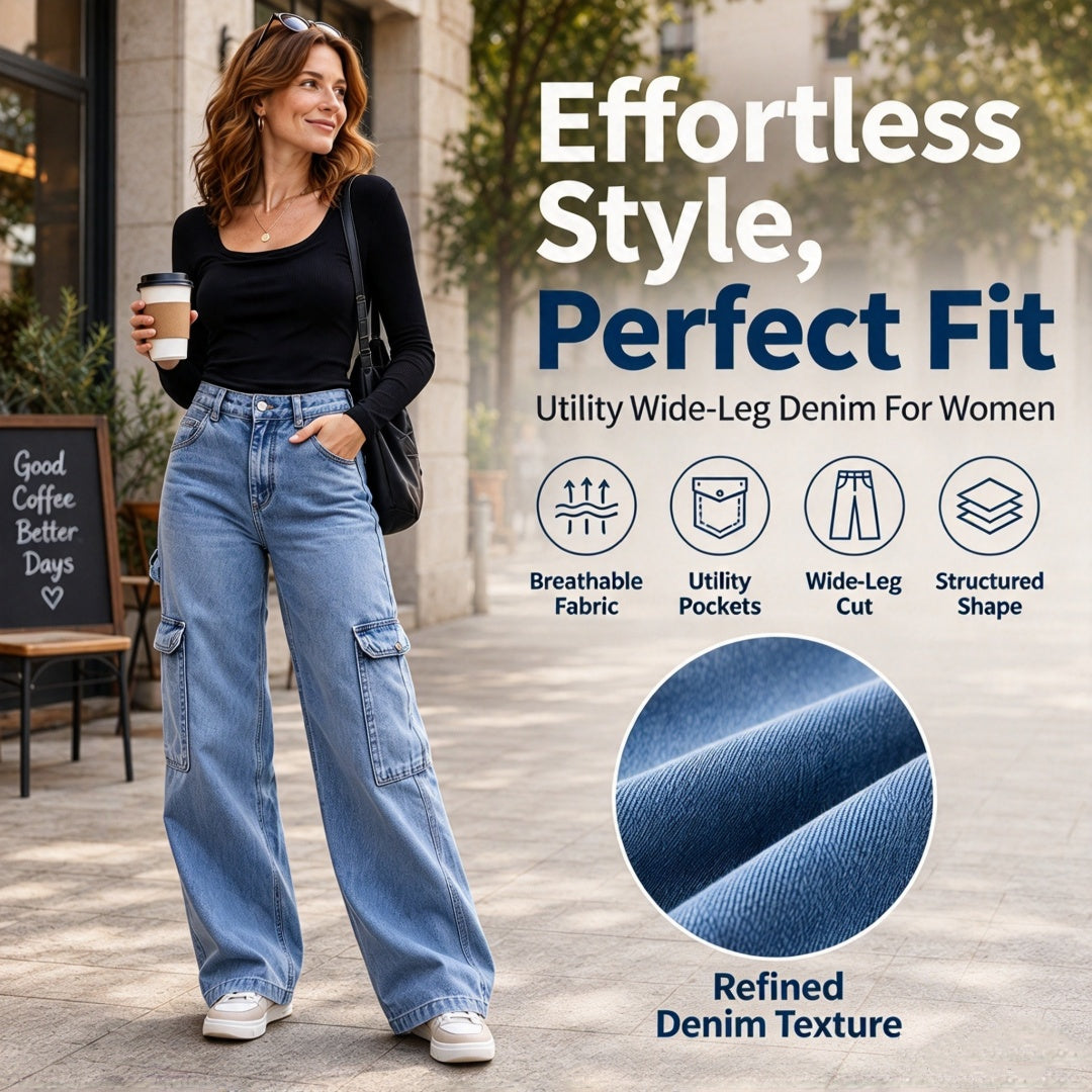 💖Black Friday Mega Deal – 50% off!💖 👖 Women's High-Waisted Stretch Denim Cargo Pants