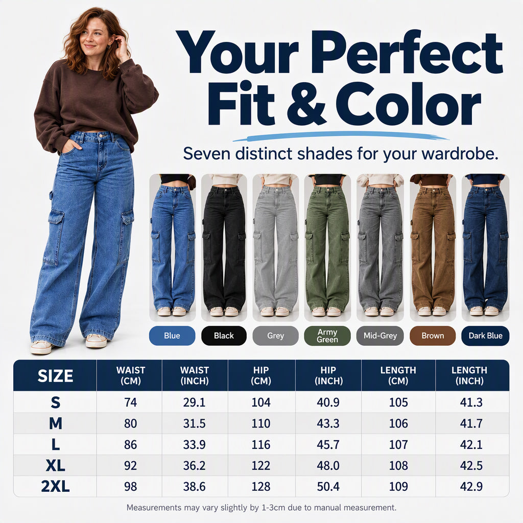 💖Black Friday Mega Deal – 50% off!💖 👖 Women's High-Waisted Stretch Denim Cargo Pants