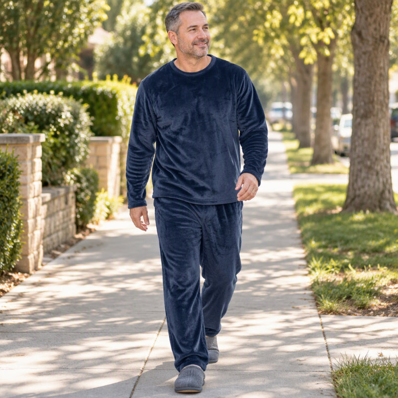 ❄️ Cozy Winter Comfort ✨ Men's Thermal Velvet Pajama Set – Soft, Warm & Perfect for Relaxing Nights 💤