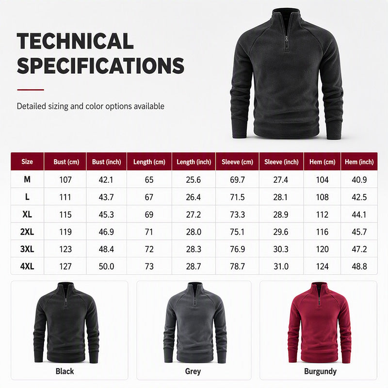 🖤Black Friday Sale:50% OFF🖤 🧥 Men's Polar Fleece Stand Collar Warm Sweatshirt