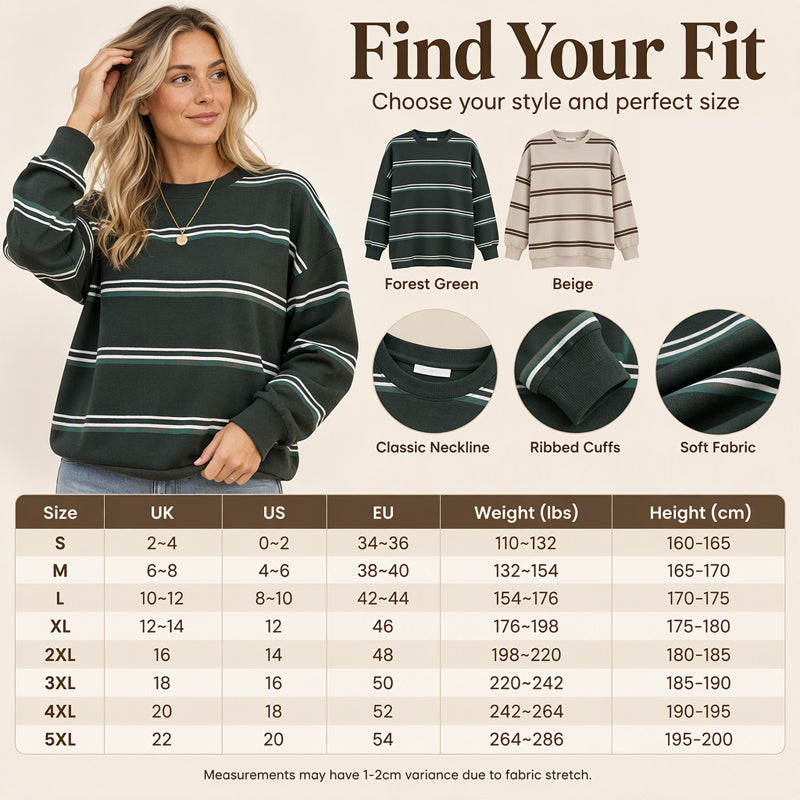 💖Black Friday Mega Deal – 50% off!💖 Women's Casual Crewneck Striped Top