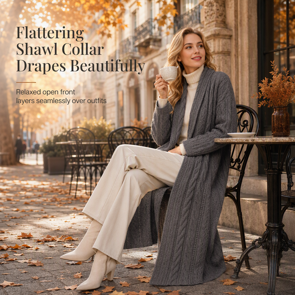 💖Black Friday Mega Deal – 50% off!💖 🍁 Casual Solid Color Long Knit Cardigan Sweater