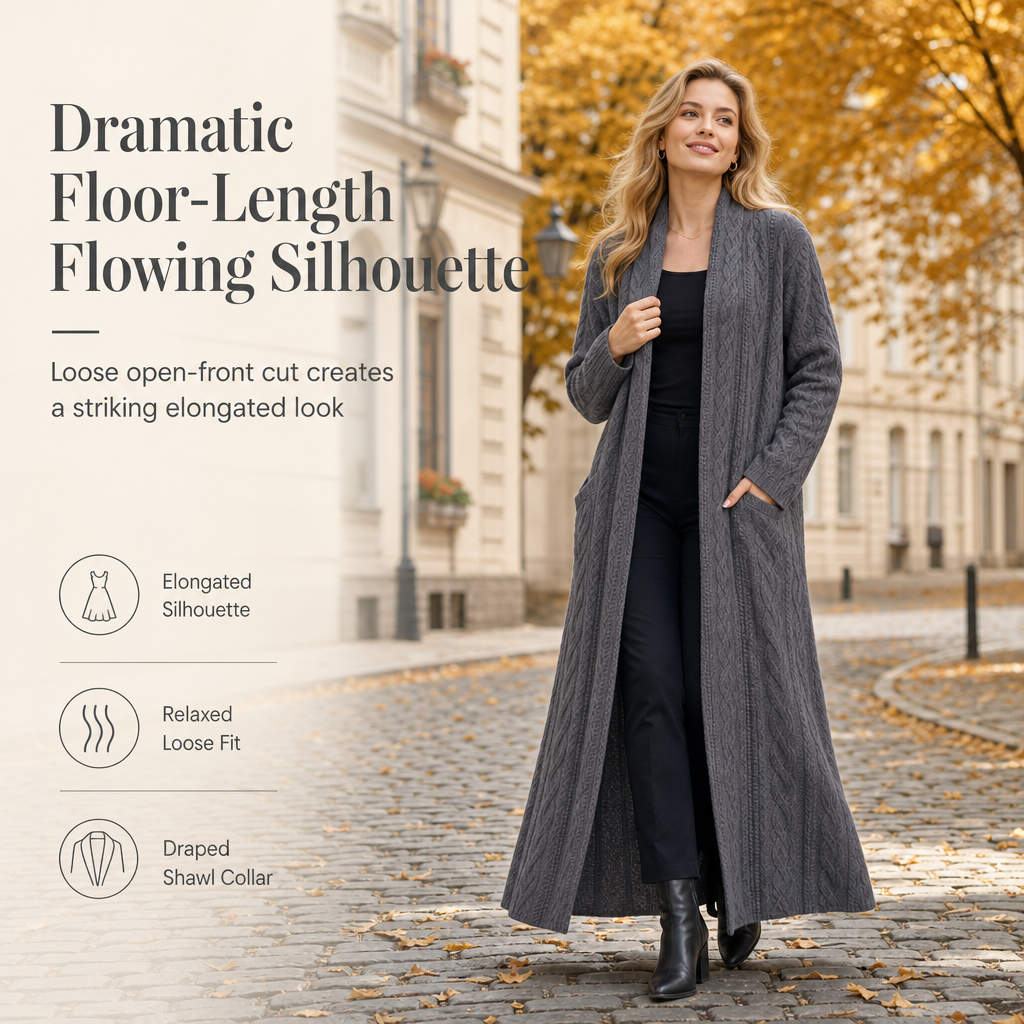 💖Black Friday Mega Deal – 50% off!💖 🍁 Casual Solid Color Long Knit Cardigan Sweater