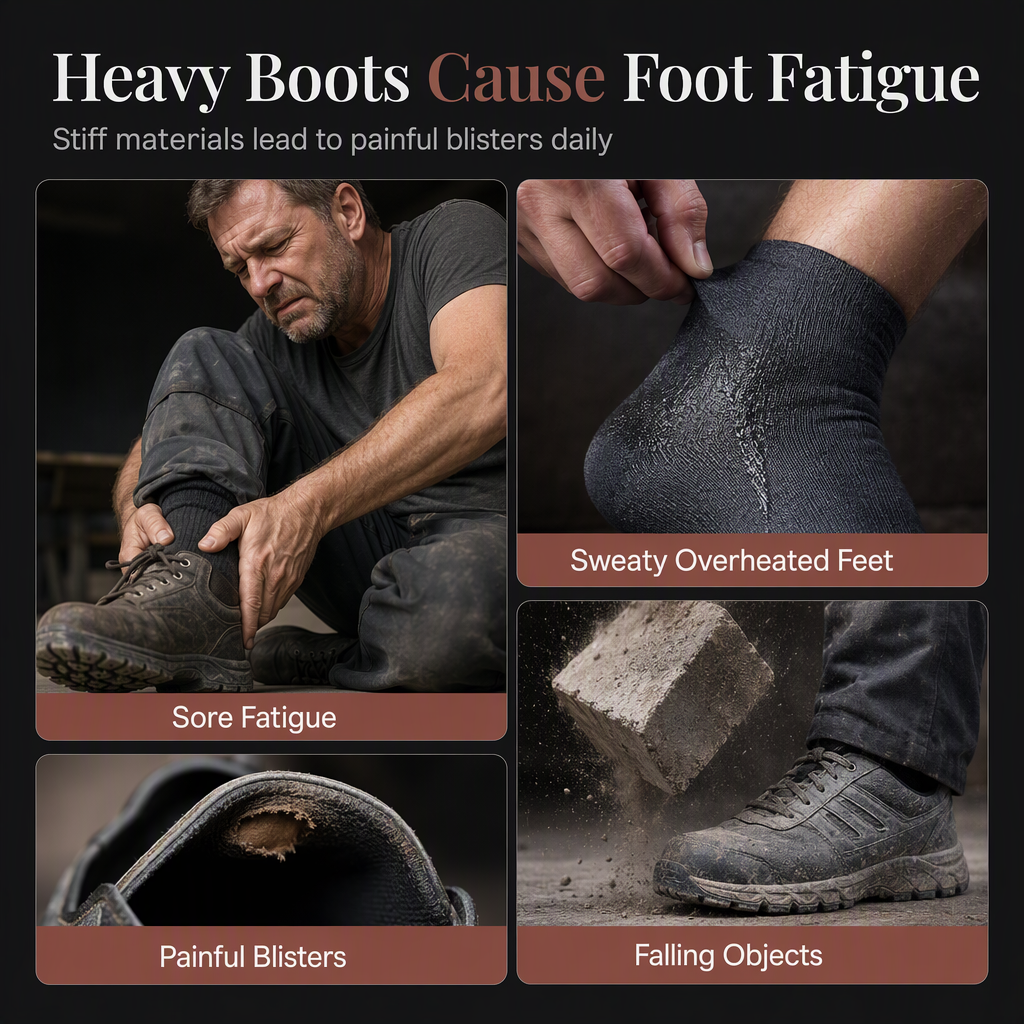 ✨ Durable & Protective 👷 Men's Steel Toe Safety Shoes – Breathable, Lightweight, Puncture Resistant Work Boots 🥾