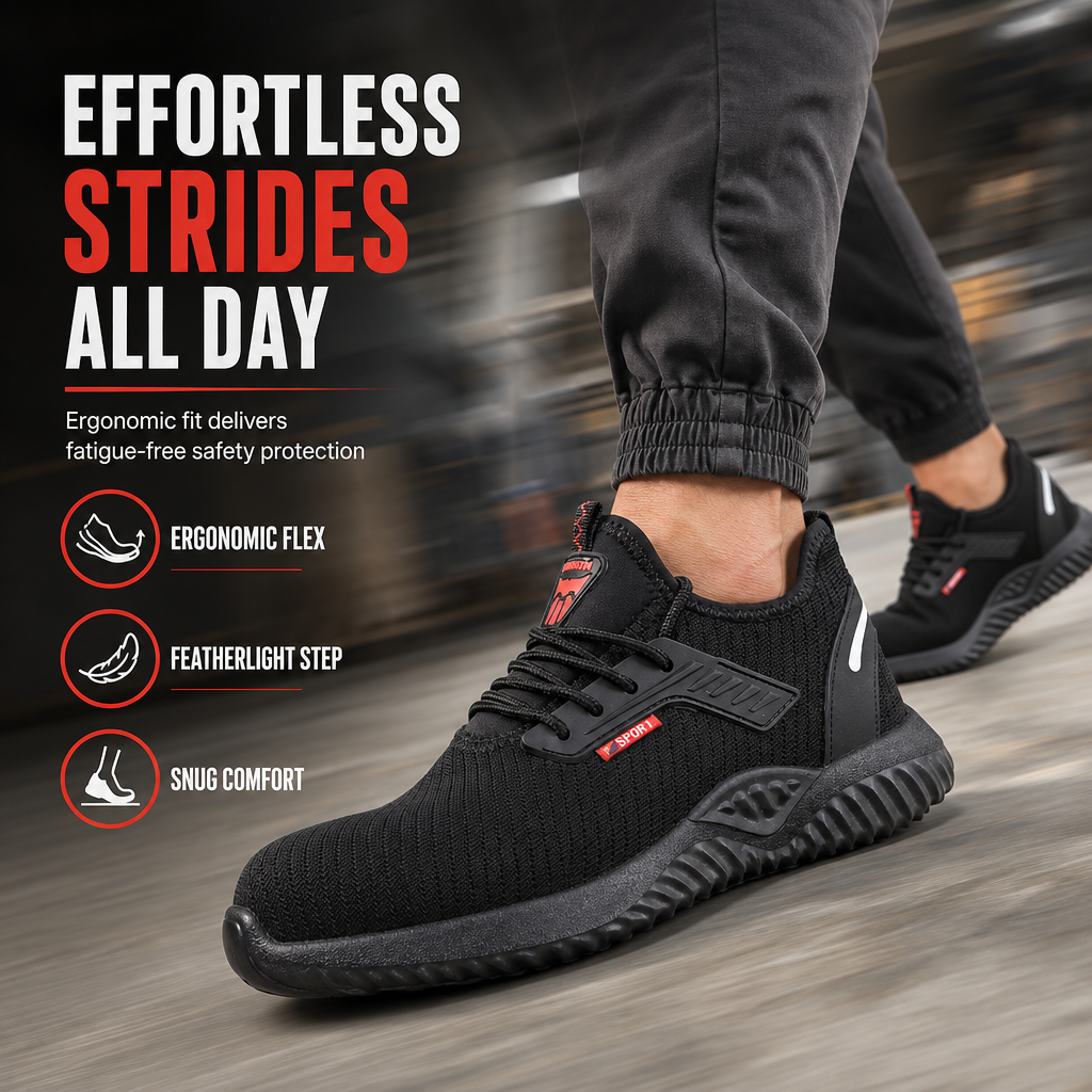 ✨ Durable & Protective 👷 Men's Steel Toe Safety Shoes – Breathable, Lightweight, Puncture Resistant Work Boots 🥾