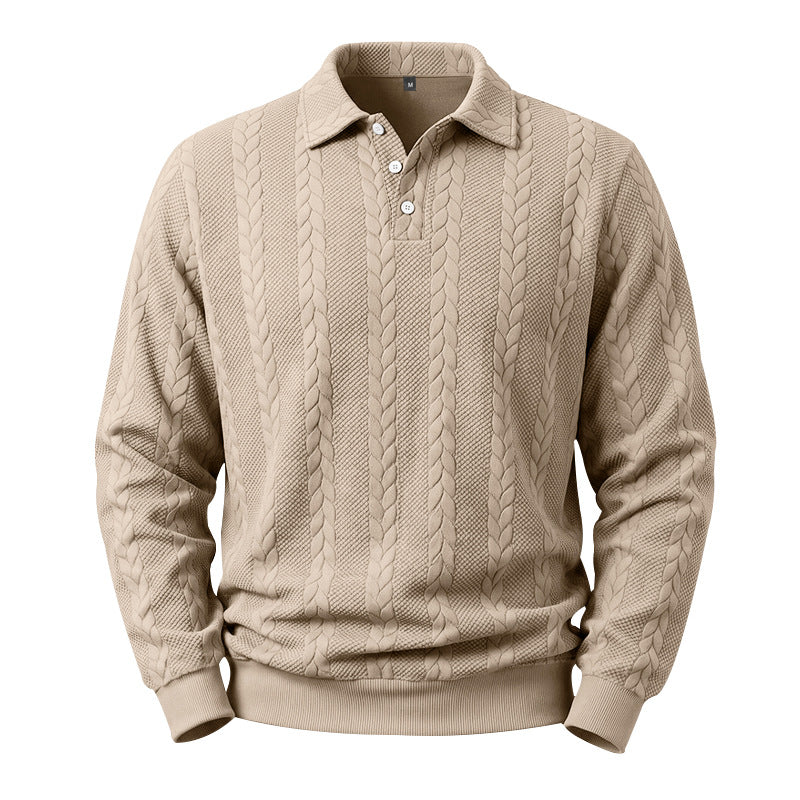 🖤Black Friday Sale:50% OFF🖤 ☕️ Men's Casual Jacquard Cable Texture Top