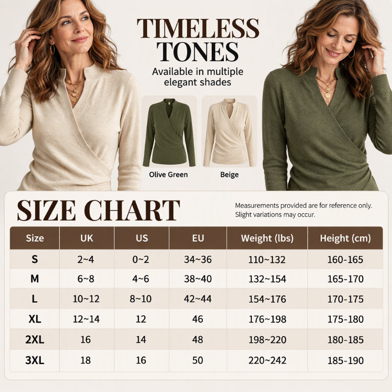 💖Black Friday Mega Deal – 50% off!💖🌸Women's Elegant V-Neck Wrap Knit Top