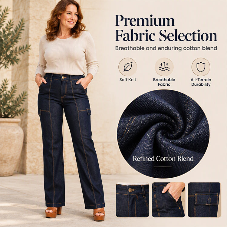 💖Black Friday Mega Deal – 50% off!💖 Women's High Waisted Contrast Stitching Wide-Leg Jeans