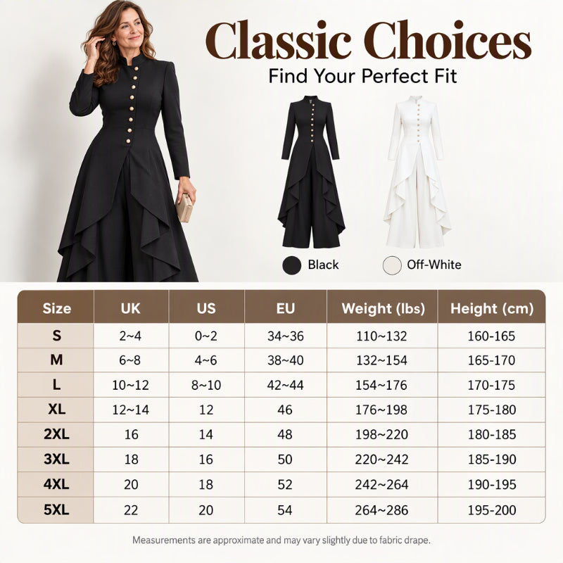 💖Black Friday Mega Deal – 50% off!💖💜Free Shipping🖤Women's Elegant Longline Coat and Wide-Leg Pants Set