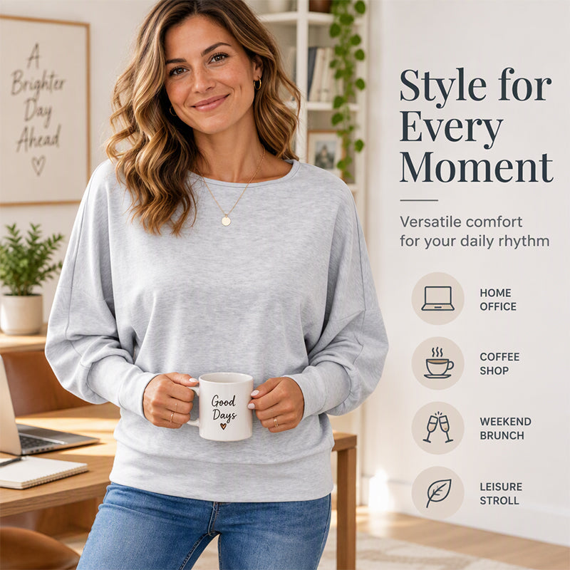 💖Black Friday Mega Deal – 50% off!💖 ✨Women's Casual Batwing Sleeve Sweater