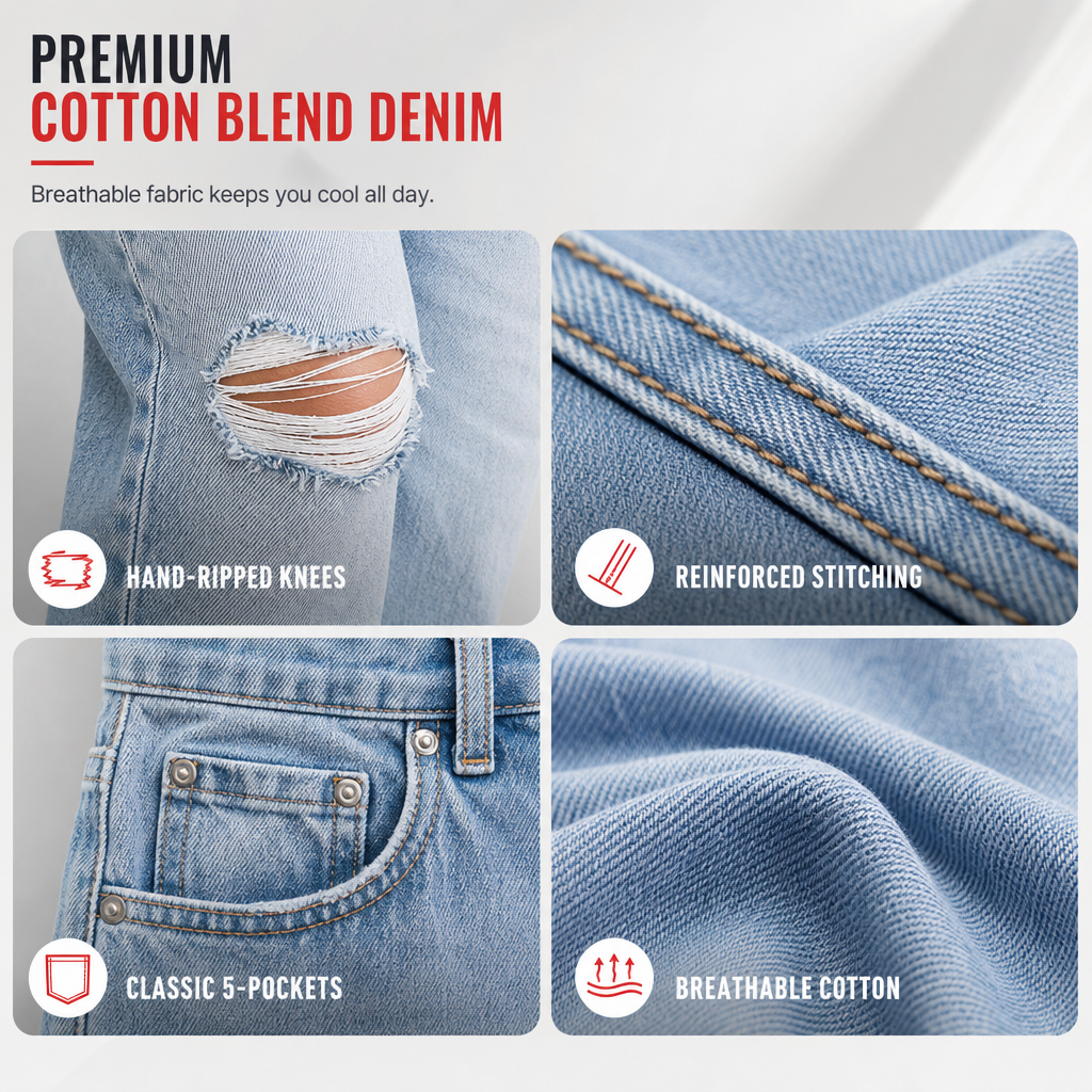 💖Black Friday Mega Deal – 50% off!💖 👖Women's High Waisted Ripped Wide Leg Denim Jeans Distressed Straight Pants