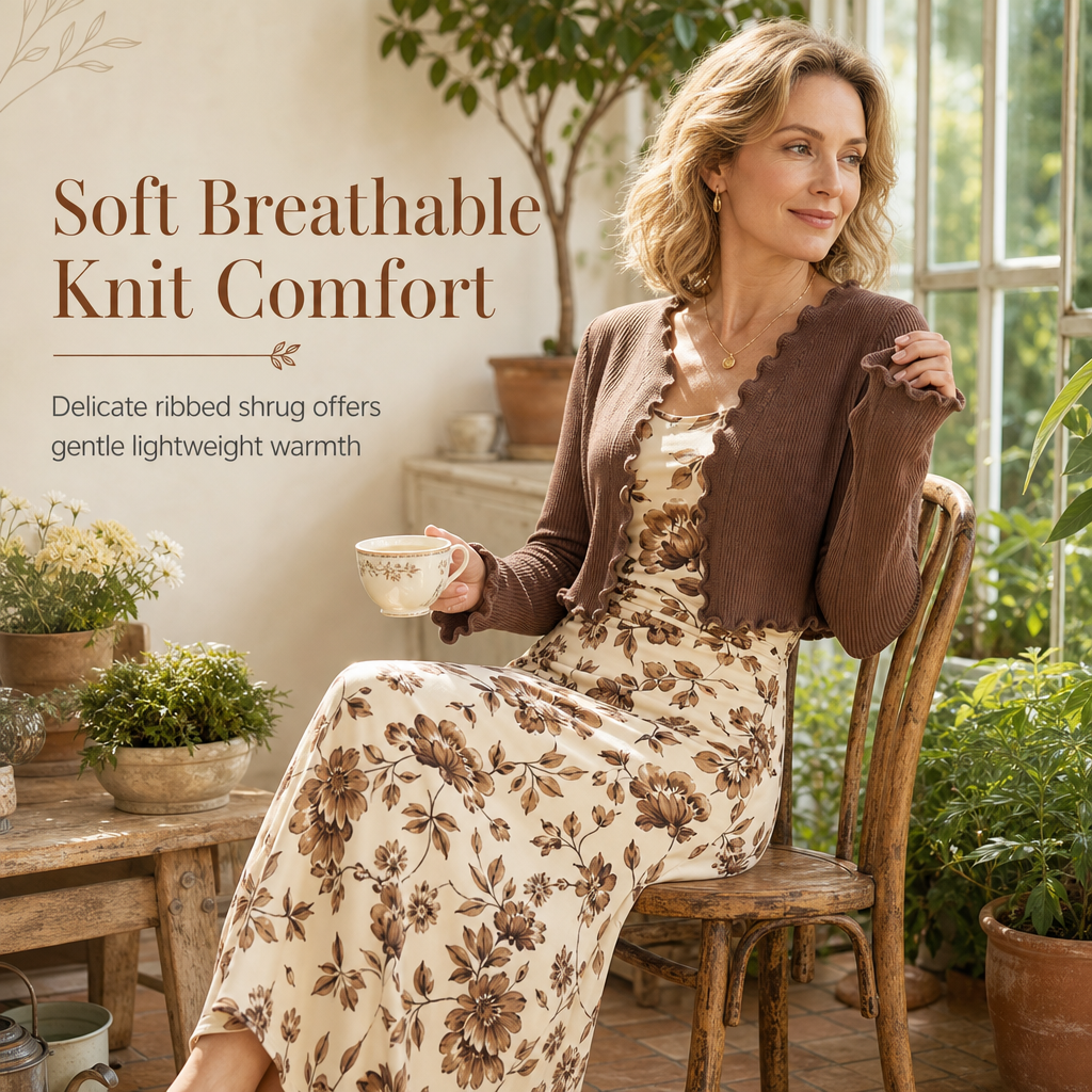 💖Black Friday Mega Deal – 50% off!💖 Women's Vintage Floral Slip Dress and Cropped Ribbed Knit Cardigan 2-Piece Set
