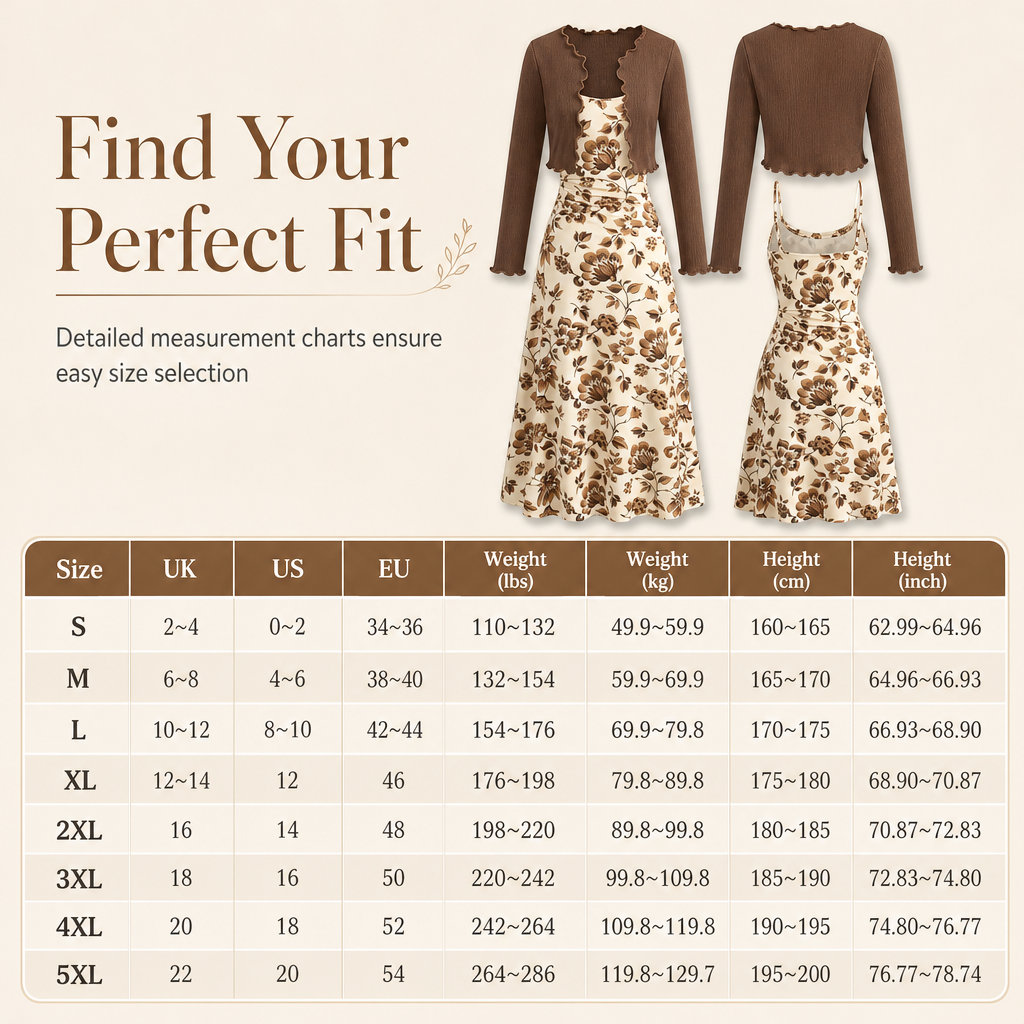 💖Black Friday Mega Deal – 50% off!💖 Women's Vintage Floral Slip Dress and Cropped Ribbed Knit Cardigan 2-Piece Set