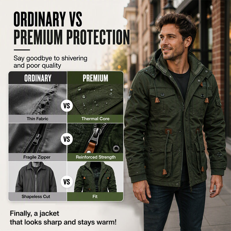 🖤Black Friday Sale:50% OFF🖤 🧥 Men's Winter Thermal Detachable Hooded Jacket