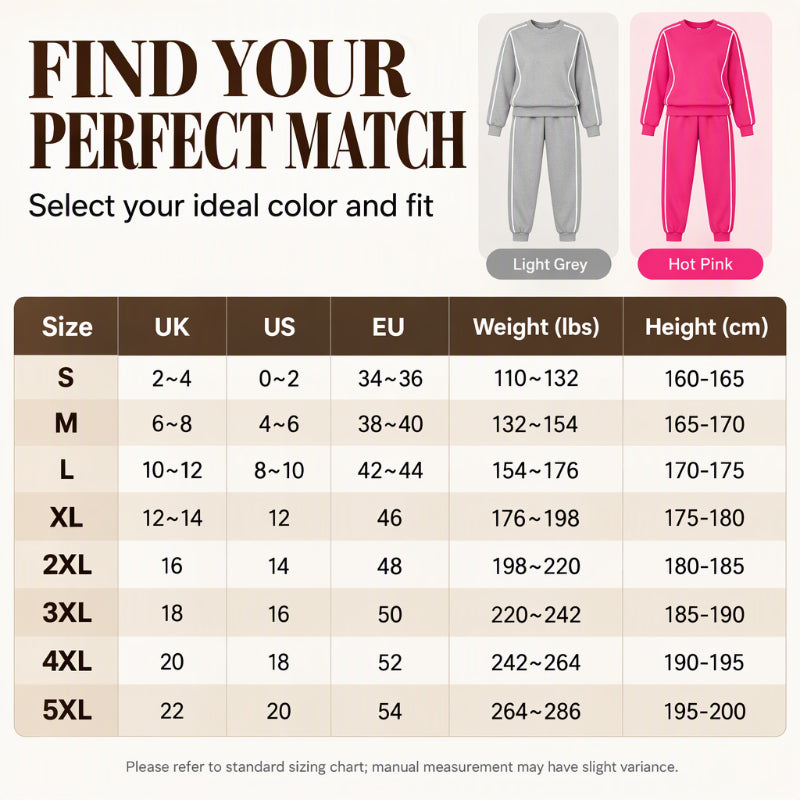 💖Black Friday Mega Deal – 50% off!💖 🏃‍♀️Women's Contrast Piping Sweatshirt & Joggers 2-Piece Set🩷Free Shipping