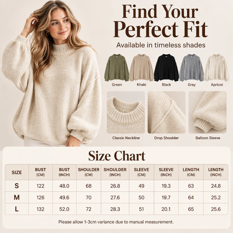 💖Black Friday Mega Deal – 50% off!💖 Women's Loose-Fit Mock Neck Knit Sweater
