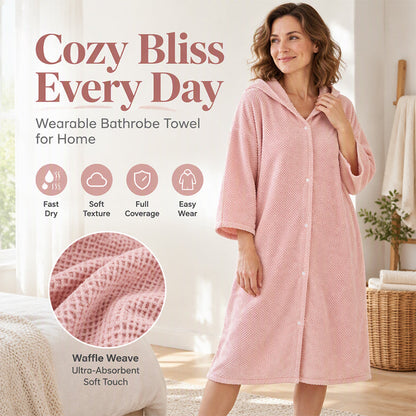 💖Black Friday Mega Deal – 50% off!💖 🌺Women's Wearable Hooded Bathrobe Towel