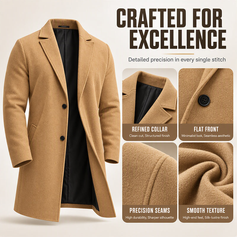 💖Black Friday Mega Deal – 50% off!💖 🍁Men's Classic Single-Breasted Mid-Length Overcoat
