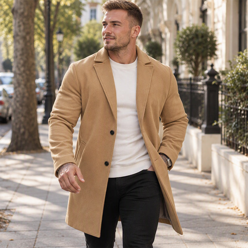 💖Black Friday Mega Deal – 50% off!💖 🍁Men's Classic Single-Breasted Mid-Length Overcoat