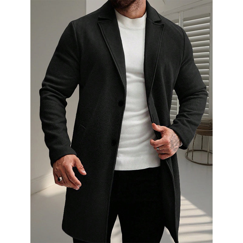💖Black Friday Mega Deal – 50% off!💖 🍁Men's Classic Single-Breasted Mid-Length Overcoat